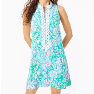 Lilly Pulitzer Blue and Green Sleeveless Dress